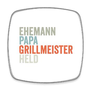 Ehemann Vater Grillmeister Held Vatertag Geschenk - Viereckiger Kühlschrankmagnet - Weiß - Vorne