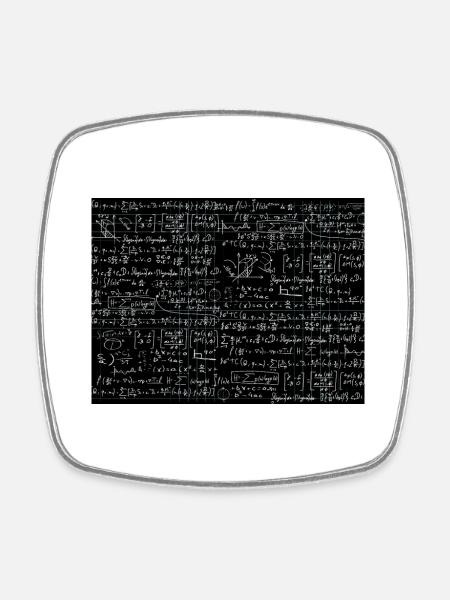 Mathematik Formeln Muster schwarzer Hintergrund - Viereckiger Kühlschrankmagnet - Weiß