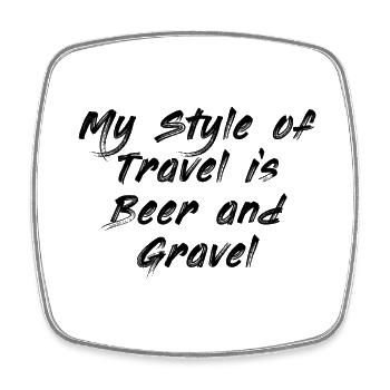 bike and gravel gravel bike and beer - Square fridge magnet - white - Front