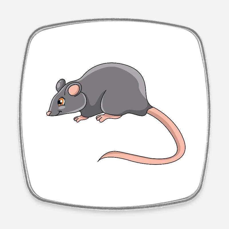 Rat - Square fridge magnet - white