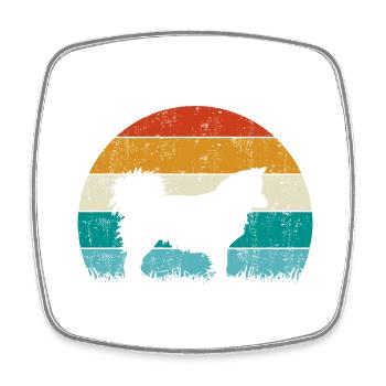 Islandhund Vintage Retro - Magnet carré - blanc - Devant