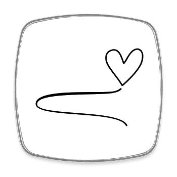 Heart Swing Line - Square fridge magnet - white - Front