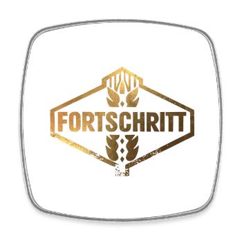 FORTSCHRITT DDR Landmaschinen Vintage Gold - Viereckiger Kühlschrankmagnet - Weiß - Vorne