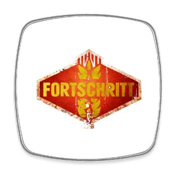 DDR FORTSCHRITT Ostalgie Vintage Logo - Viereckiger Kühlschrankmagnet - Weiß - Vorne