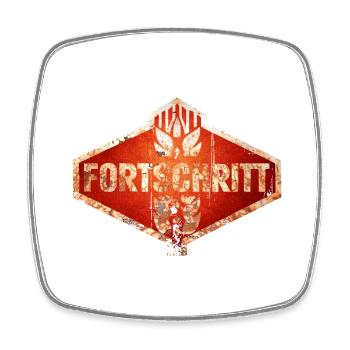 DDR Fortschritt - Traktoren - Vintage Logo Rosti - Viereckiger Kühlschrankmagnet - Weiß - Vorne