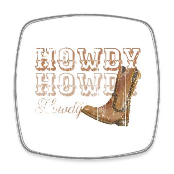 Howdy Cowboy Country Southern Rodeo Women Western - Square fridge magnet - white - Front