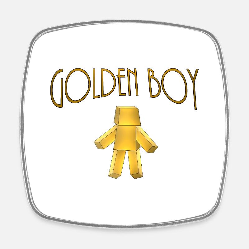 Golden Boy - Square fridge magnet - white