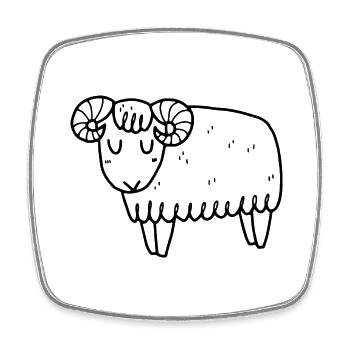 Schaf Islandschaf Widder Mufflon Schafbock - Viereckiger Kühlschrankmagnet - Weiß - Vorne
