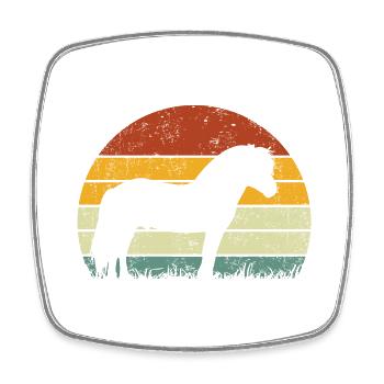 Fjord Horse Vintage Retro - Square fridge magnet - white - Front