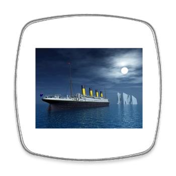 Historisches Passagierschiff Titanic und Eisberg - Viereckiger Kühlschrankmagnet - Weiß - Vorne