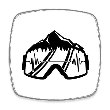 ski brille puls - Viereckiger Kühlschrankmagnet - Weiß - Vorne