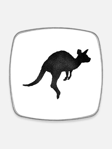 Kangaroo - Square fridge magnet - white