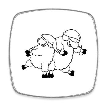 Danse de moutons de fête - Magnet carré - blanc - Devant