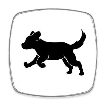 Mignon Chien Chiot Progéniture Chien Bébé - Magnet carré - blanc - Devant