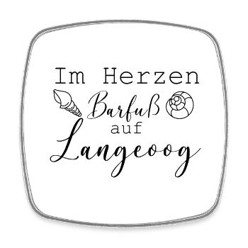 Im Herzen Barfuß auf Langeoog - Viereckiger Kühlschrankmagnet - Weiß - Vorne
