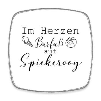 Im Herzen Barfuß auf Spiekeroog Insel Must have - Viereckiger Kühlschrankmagnet - Weiß - Vorne