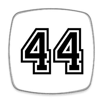 44 number symbol - Square fridge magnet - white - Front