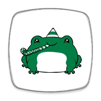 Joyeux anniversaire Grenouille - Magnet carré - blanc - Devant