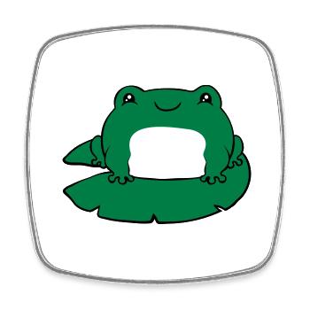 Frosch auf Seerose - Viereckiger Kühlschrankmagnet - Weiß - Vorne
