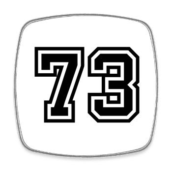 73 Zahl Symbol - Viereckiger Kühlschrankmagnet - Weiß - Vorne