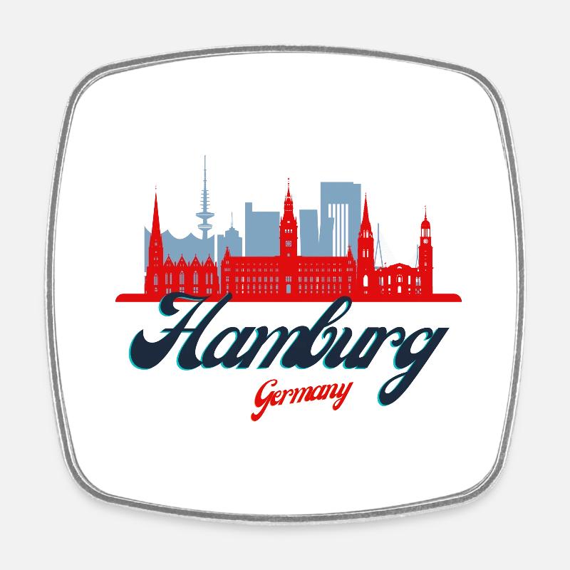 Hambourg - Magnet carré - blanc