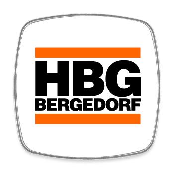 Hamburg Bergedorf (HBG Bergedorf) - Viereckiger Kühlschrankmagnet - Weiß - Vorne