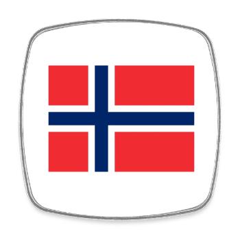 Norway Flag - Magnet carré - blanc - Devant