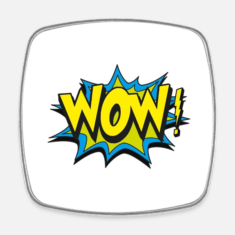 wow - Square fridge magnet - white
