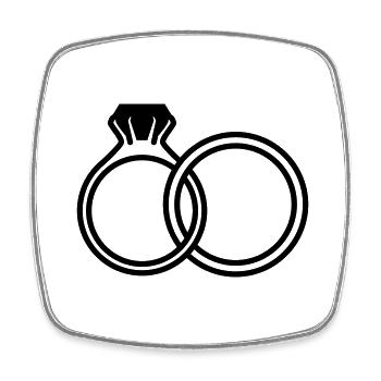 Symbole des alliances - Magnet carré - blanc - Devant