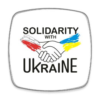 La Pologne solidaire de l’Ukraine - Magnet carré - blanc - Devant