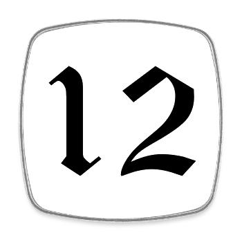 12 - Square fridge magnet - white - Front