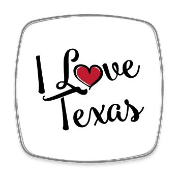 I Love Texas - Viereckiger Kühlschrankmagnet - Weiß - Vorne