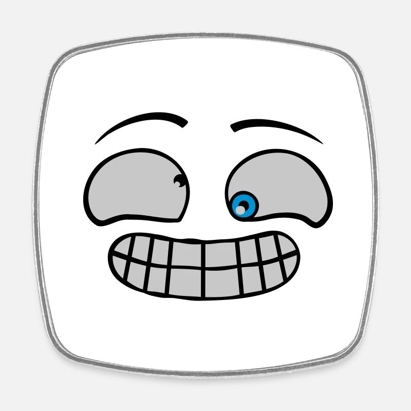 Visage grimace effronté - Magnet carré - blanc