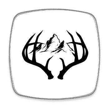 Hirschgeweih Hirsch Wald Natur Berg Motiv - Viereckiger Kühlschrankmagnet - Weiß - Vorne
