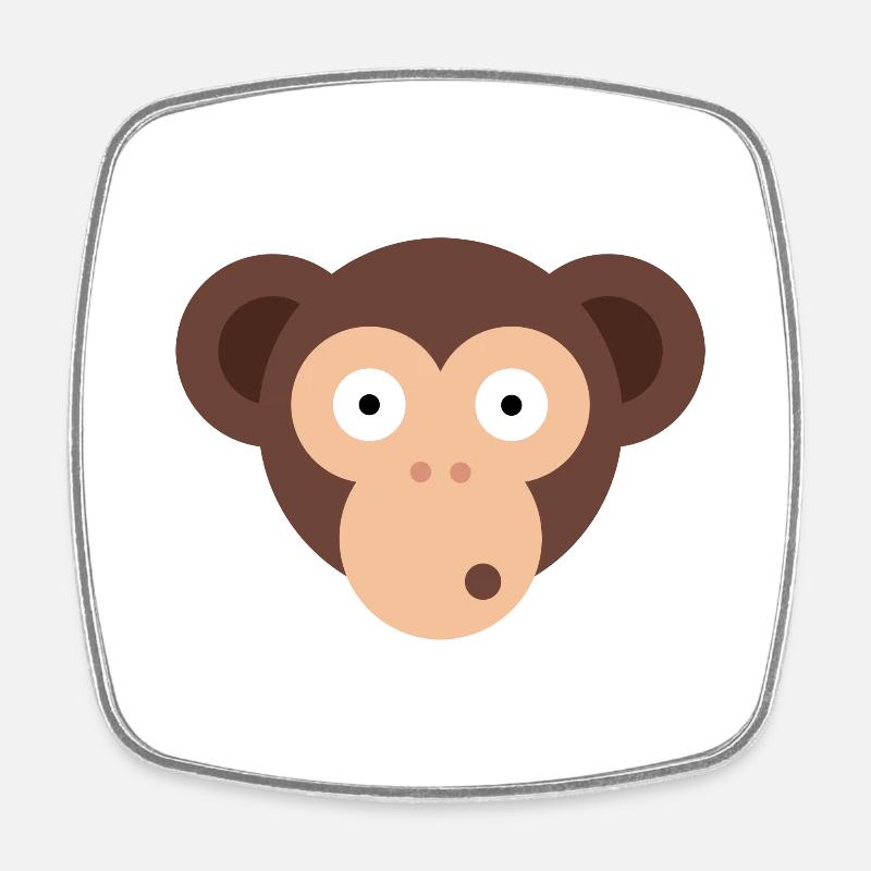 Singe singe - Magnet carré - blanc