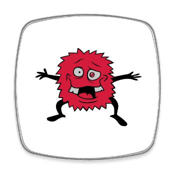 Welcome funny monster - Square fridge magnet - white - Front
