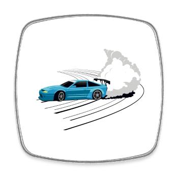 Car drifting - Square fridge magnet - white - Front