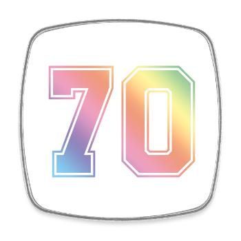 70 Number Colorful - Square fridge magnet - white - Front