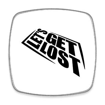 Lets Get Lost - Square fridge magnet - white - Front