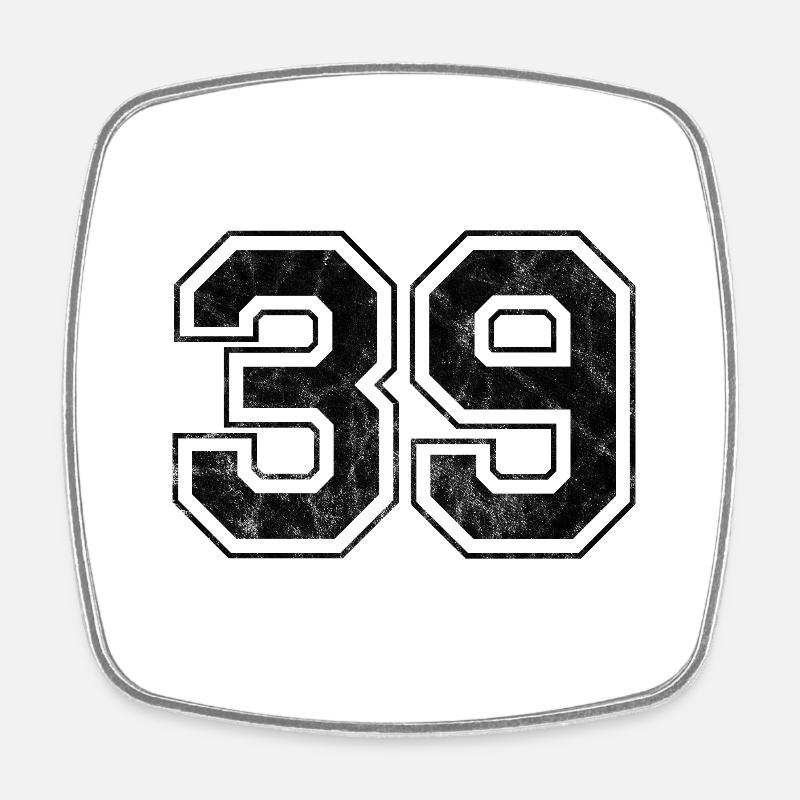 Numéro 39 - Magnet carré - blanc