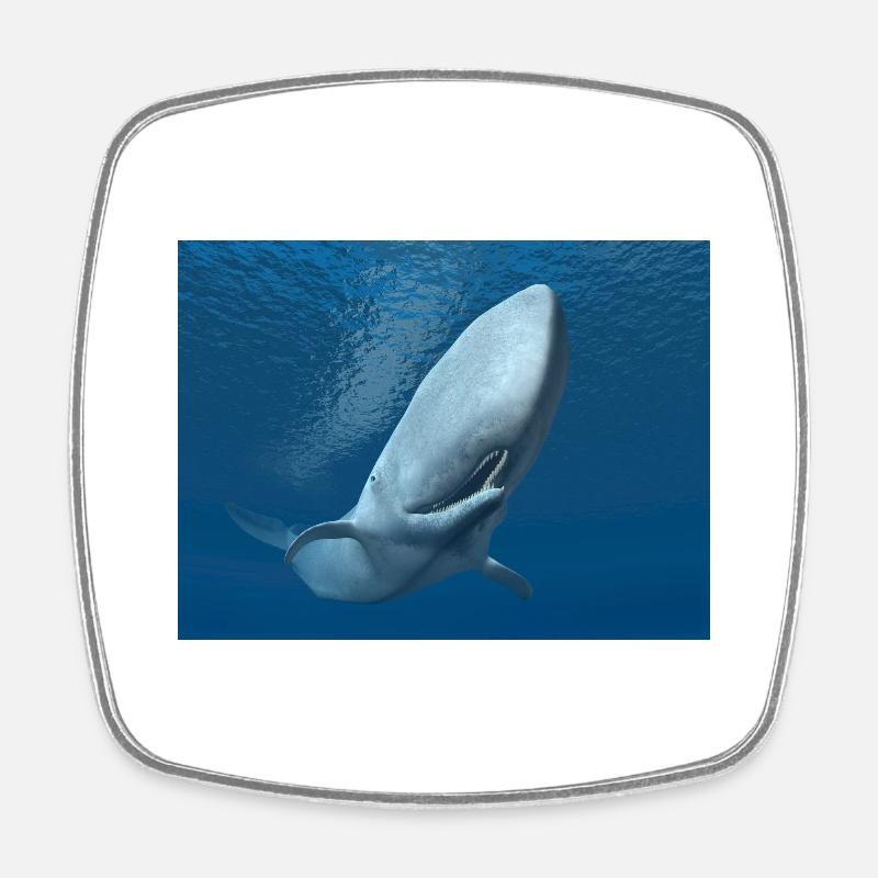 Cachalot, baleine, baleine, idée cadeau - Magnet carré - blanc