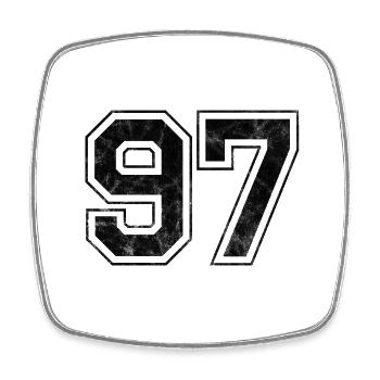 Numéro 97 - Magnet carré - blanc - Devant