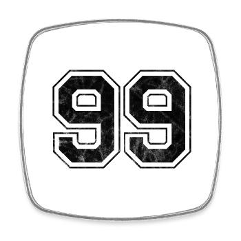 Number 99 - Square fridge magnet - white - Front