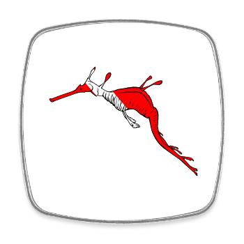 Kleiner Fetzenfisch von Scuba.Style - Viereckiger Kühlschrankmagnet - Weiß - Vorne