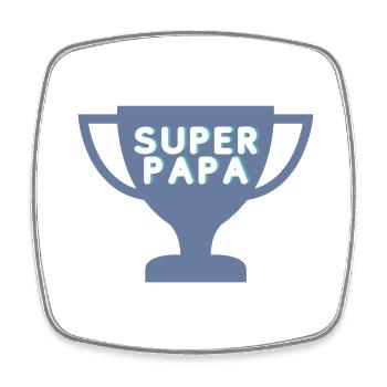SUPER PAPA - Viereckiger Kühlschrankmagnet - Weiß - Vorne