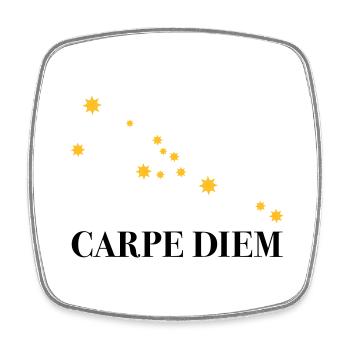 Carpe Diem utilise l’horoscope de la constellation du Jour Taureau - Magnet carré - blanc - Devant