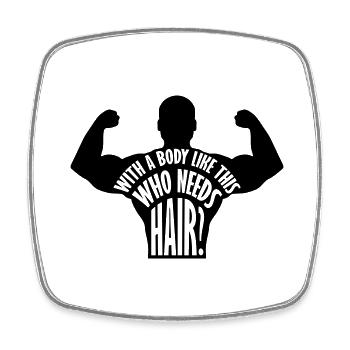 Qui a besoin de cheveux en disant - Magnet carré - blanc - Devant