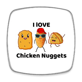 Nuggets de poulet Fast Food Dicton drôle - Magnet carré - blanc - Devant