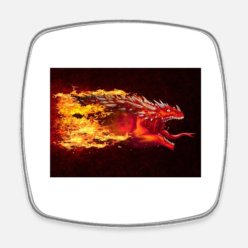 DRAGON SNAKE SUGAAR - Square fridge magnet - white