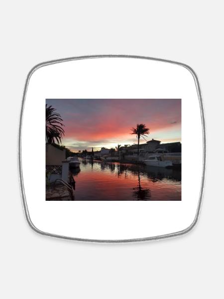 Empuriabrava Kanal - Viereckiger Kühlschrankmagnet - Weiß
